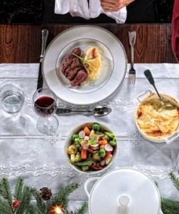 eendenborst met gratin van knolselderij